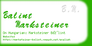 balint marksteiner business card